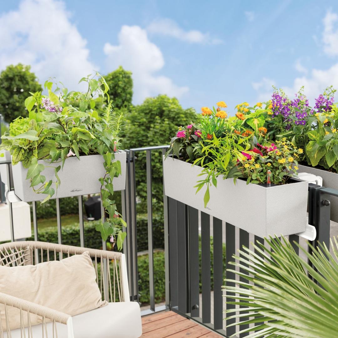 LECHUZA planter BALCONERA Stone black 79x19x19cm
